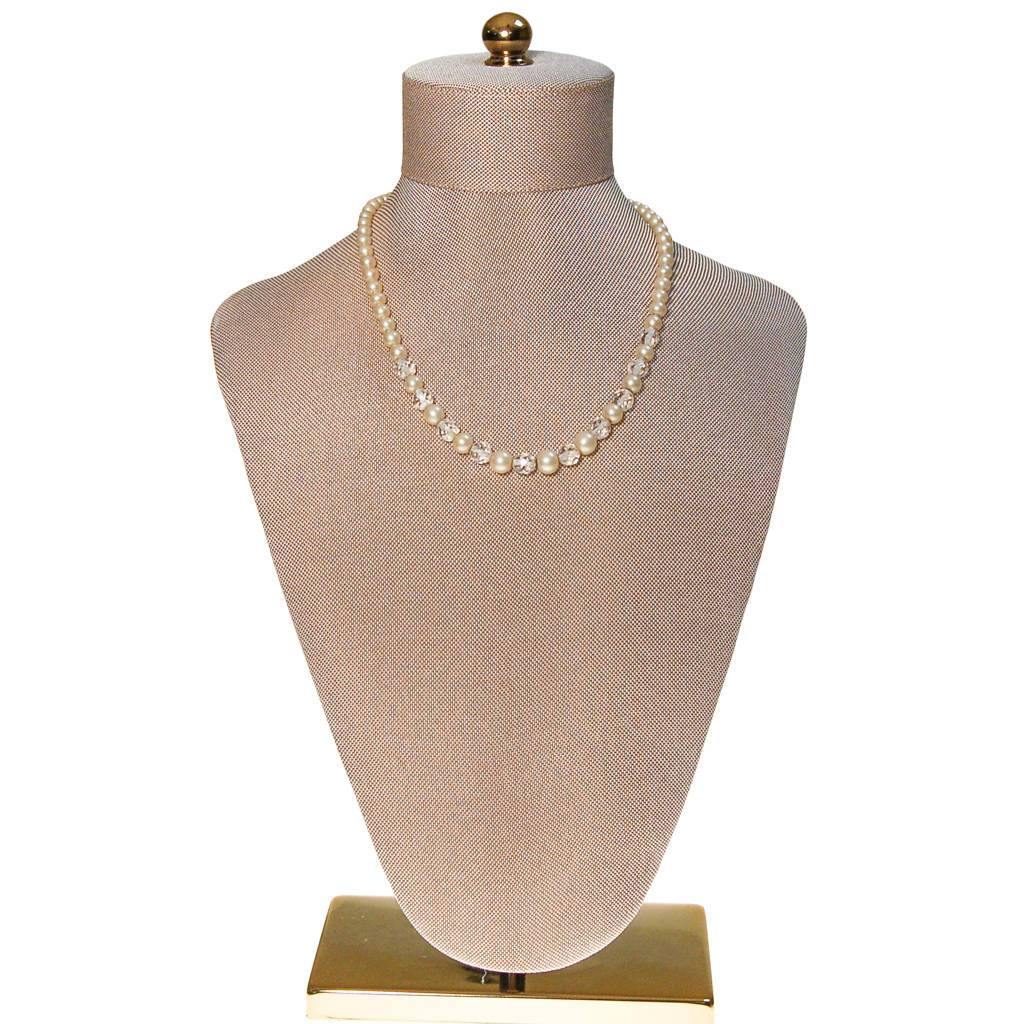 Art Deco Era Faux Pearl and Faceted Crystal Beaded Necklace by Art Deco - Vintage Meet Modern Vintage Jewelry - Chicago, Illinois - #oldhollywoodglamour #vintagemeetmodern #designervintage #jewelrybox #antiquejewelry #vintagejewelry