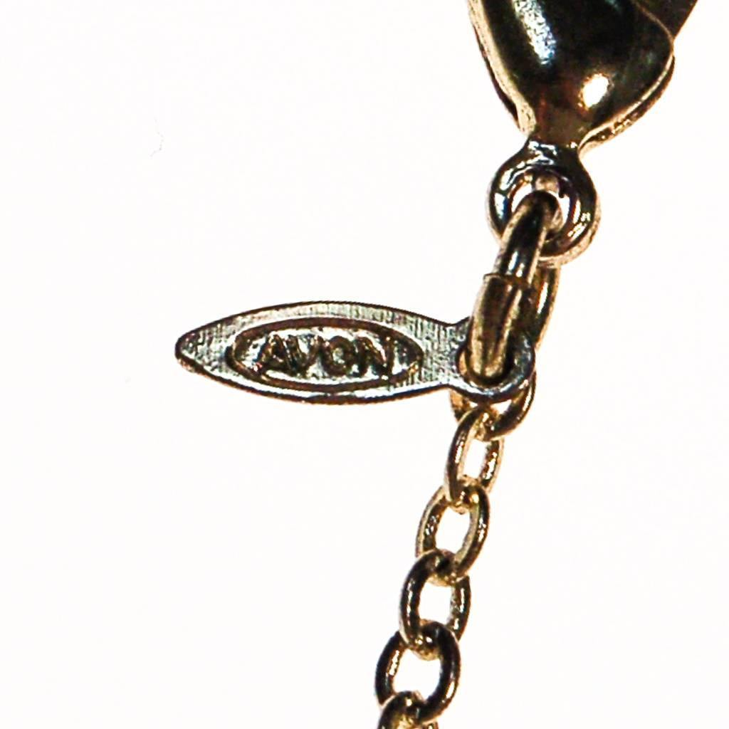 Avon Colorful Crystal Flower Pendant, Blue, Citrine, Olive, Gold, Rhinestones by Avon - Vintage Meet Modern Vintage Jewelry - Chicago, Illinois - #oldhollywoodglamour #vintagemeetmodern #designervintage #jewelrybox #antiquejewelry #vintagejewelry