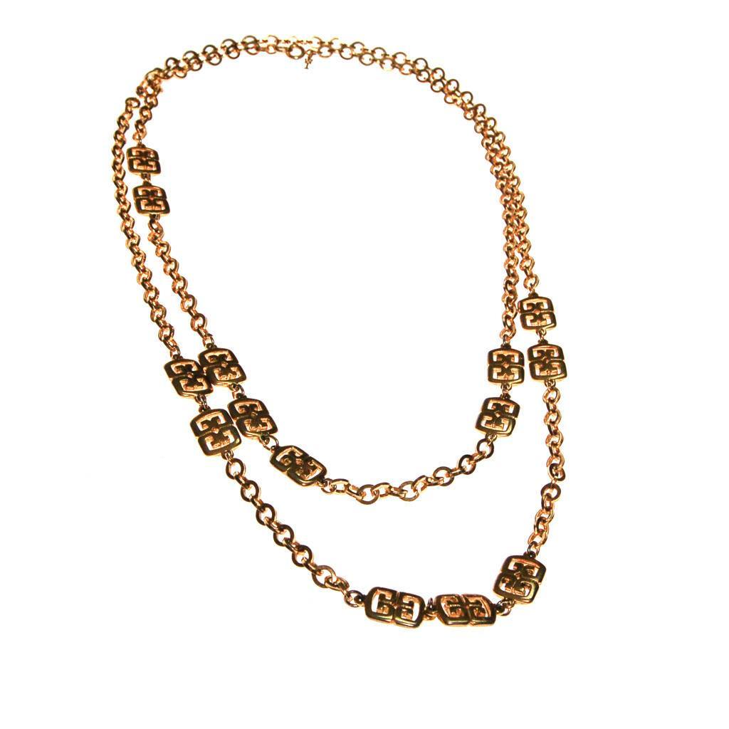 Crown Trifari Gold Station Necklace by crown trifari - Vintage Meet Modern Vintage Jewelry - Chicago, Illinois - #oldhollywoodglamour #vintagemeetmodern #designervintage #jewelrybox #antiquejewelry #vintagejewelry