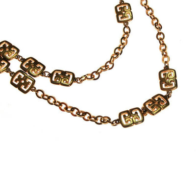 Crown Trifari Gold Station Necklace by crown trifari - Vintage Meet Modern Vintage Jewelry - Chicago, Illinois - #oldhollywoodglamour #vintagemeetmodern #designervintage #jewelrybox #antiquejewelry #vintagejewelry