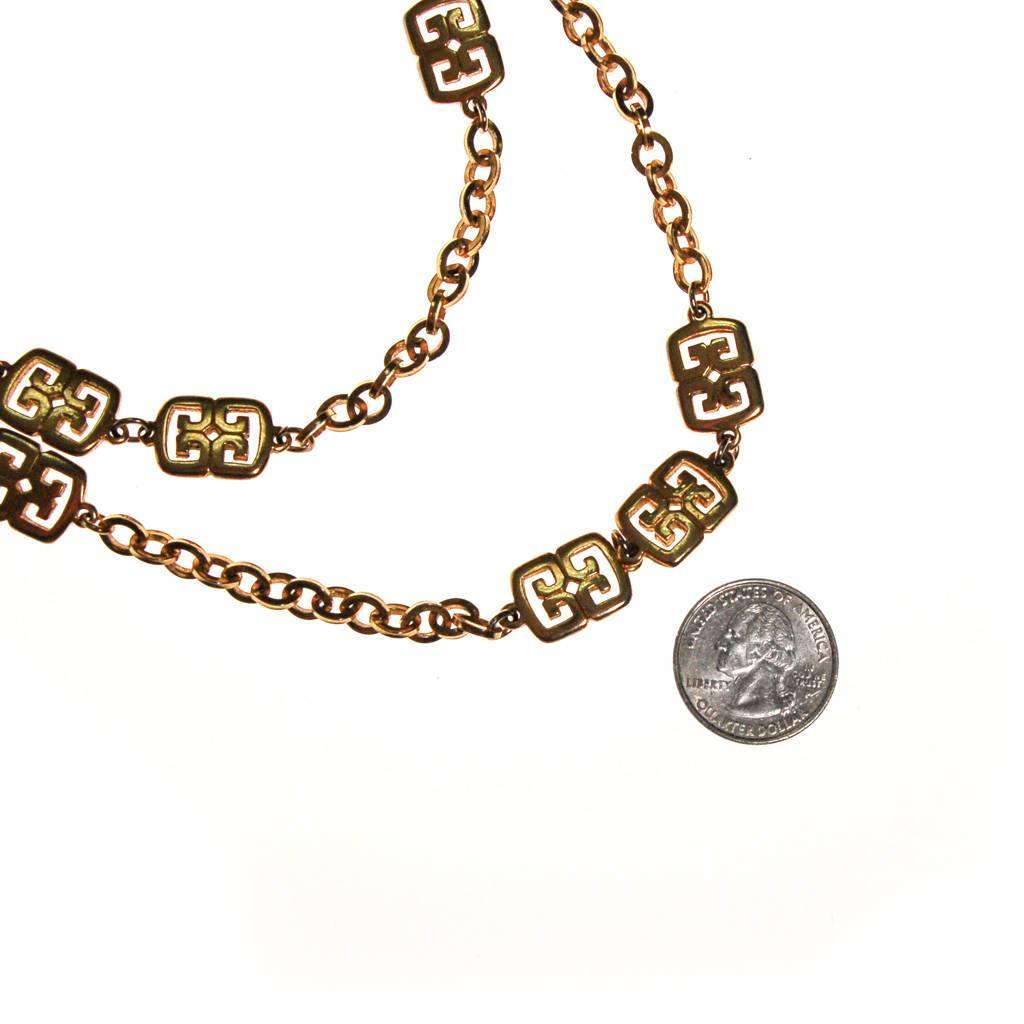 Crown Trifari Gold Station Necklace by crown trifari - Vintage Meet Modern Vintage Jewelry - Chicago, Illinois - #oldhollywoodglamour #vintagemeetmodern #designervintage #jewelrybox #antiquejewelry #vintagejewelry