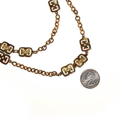 Crown Trifari Gold Station Necklace by crown trifari - Vintage Meet Modern Vintage Jewelry - Chicago, Illinois - #oldhollywoodglamour #vintagemeetmodern #designervintage #jewelrybox #antiquejewelry #vintagejewelry