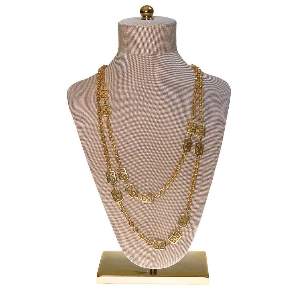 Crown Trifari Gold Station Necklace by crown trifari - Vintage Meet Modern Vintage Jewelry - Chicago, Illinois - #oldhollywoodglamour #vintagemeetmodern #designervintage #jewelrybox #antiquejewelry #vintagejewelry