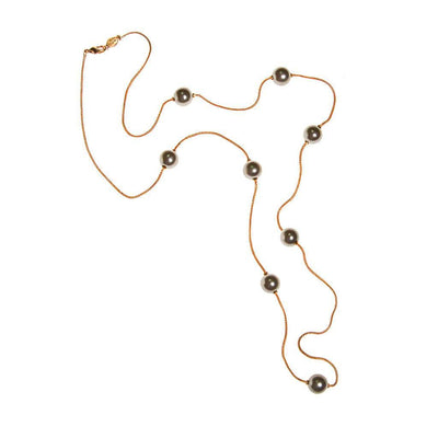 Napier Gold Chain Necklace with Pearl Stations by Napier - Vintage Meet Modern Vintage Jewelry - Chicago, Illinois - #oldhollywoodglamour #vintagemeetmodern #designervintage #jewelrybox #antiquejewelry #vintagejewelry