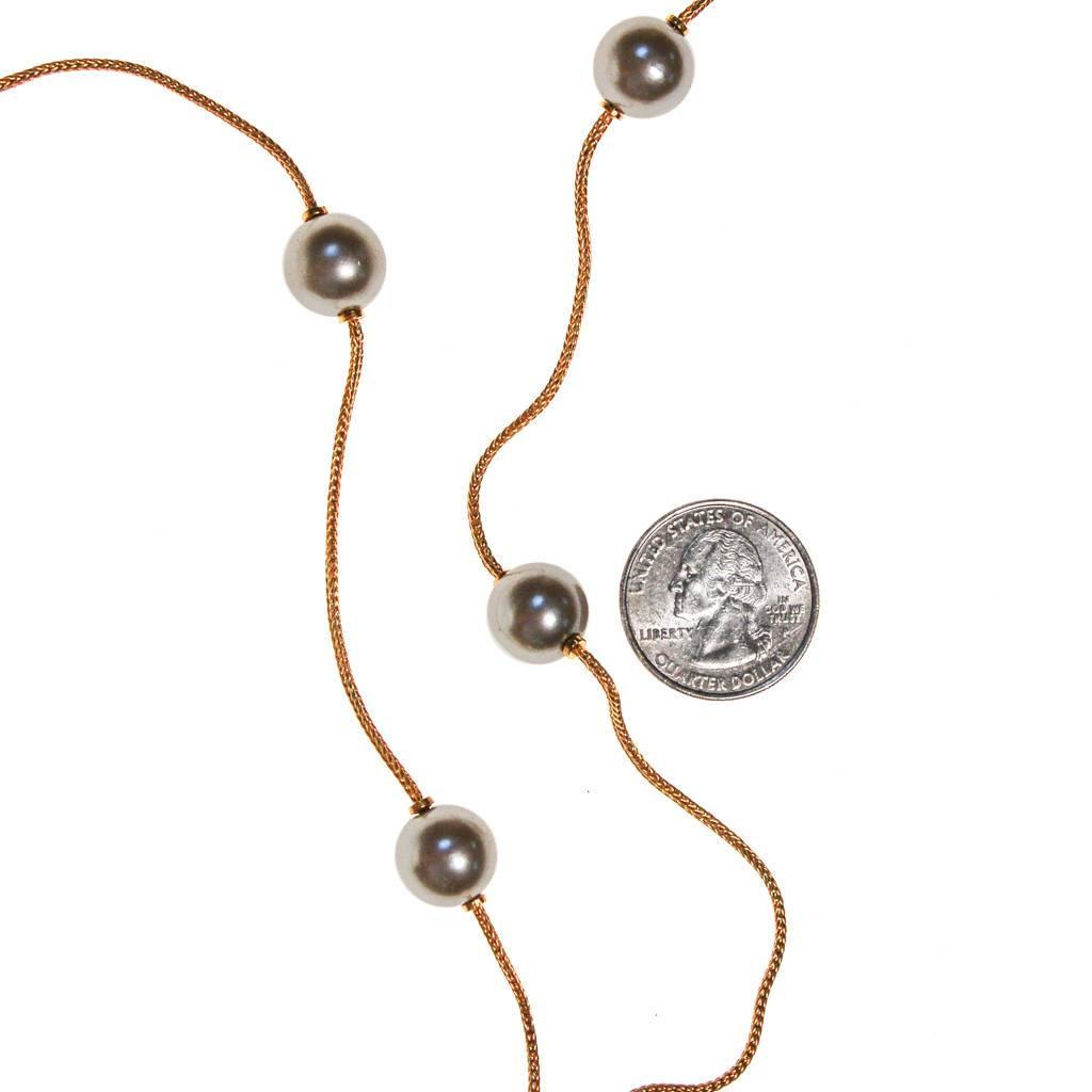 Napier Gold Chain Necklace with Pearl Stations by Napier - Vintage Meet Modern Vintage Jewelry - Chicago, Illinois - #oldhollywoodglamour #vintagemeetmodern #designervintage #jewelrybox #antiquejewelry #vintagejewelry