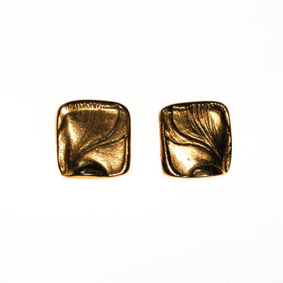 Crown Trifari Gold Tone Petite Square Earrings by Crown Trifari - Vintage Meet Modern Vintage Jewelry - Chicago, Illinois - #oldhollywoodglamour #vintagemeetmodern #designervintage #jewelrybox #antiquejewelry #vintagejewelry