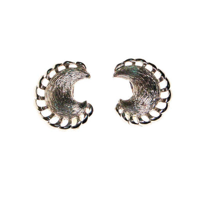 Monet Silver Crescent Earrings by Monet - Vintage Meet Modern Vintage Jewelry - Chicago, Illinois - #oldhollywoodglamour #vintagemeetmodern #designervintage #jewelrybox #antiquejewelry #vintagejewelry