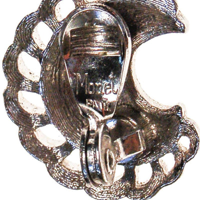 Monet Silver Crescent Earrings by Monet - Vintage Meet Modern Vintage Jewelry - Chicago, Illinois - #oldhollywoodglamour #vintagemeetmodern #designervintage #jewelrybox #antiquejewelry #vintagejewelry