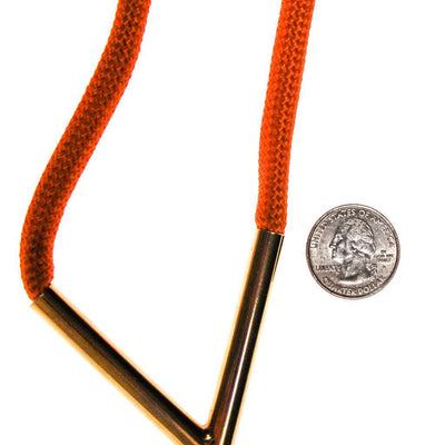Diane von Furstenberg Orange Silk Cord Gold Triangle Necklace by Diane von Furstenberg - Vintage Meet Modern Vintage Jewelry - Chicago, Illinois - #oldhollywoodglamour #vintagemeetmodern #designervintage #jewelrybox #antiquejewelry #vintagejewelry
