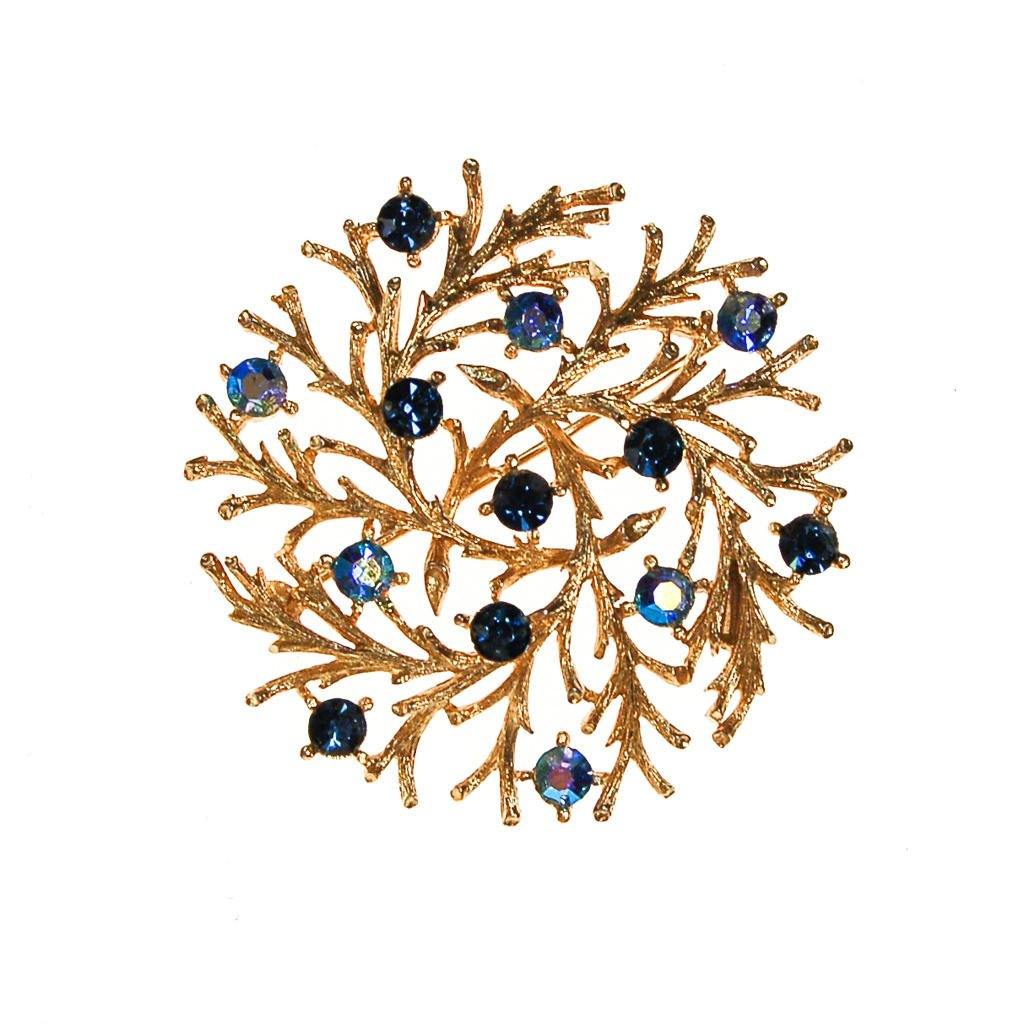 Lisner Shades of Blue Rhinestone Brooch