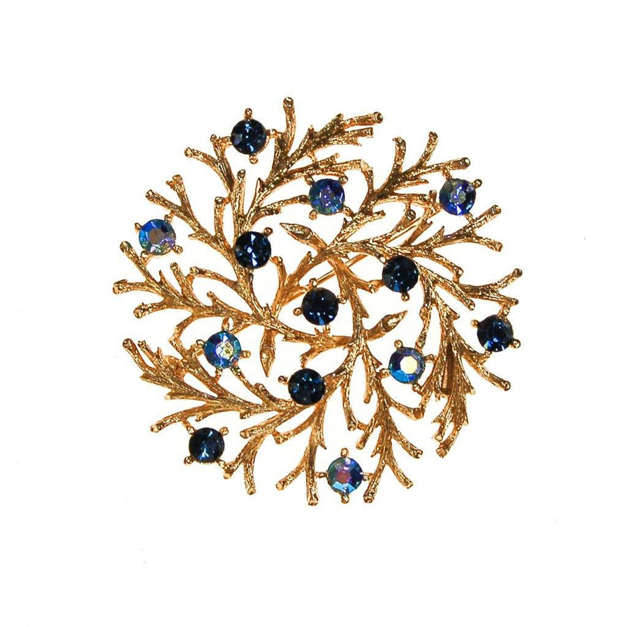 Lisner Shades of Blue Rhinestone Brooch by Lisner - Vintage Meet Modern Vintage Jewelry - Chicago, Illinois - #oldhollywoodglamour #vintagemeetmodern #designervintage #jewelrybox #antiquejewelry #vintagejewelry