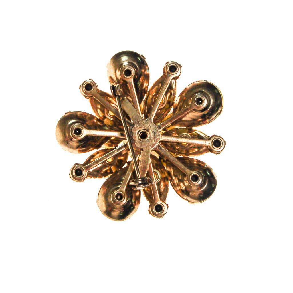 Yellow Rhinestone Brooch, Pin, Round Shape by Unsigned Beauty - Vintage Meet Modern Vintage Jewelry - Chicago, Illinois - #oldhollywoodglamour #vintagemeetmodern #designervintage #jewelrybox #antiquejewelry #vintagejewelry