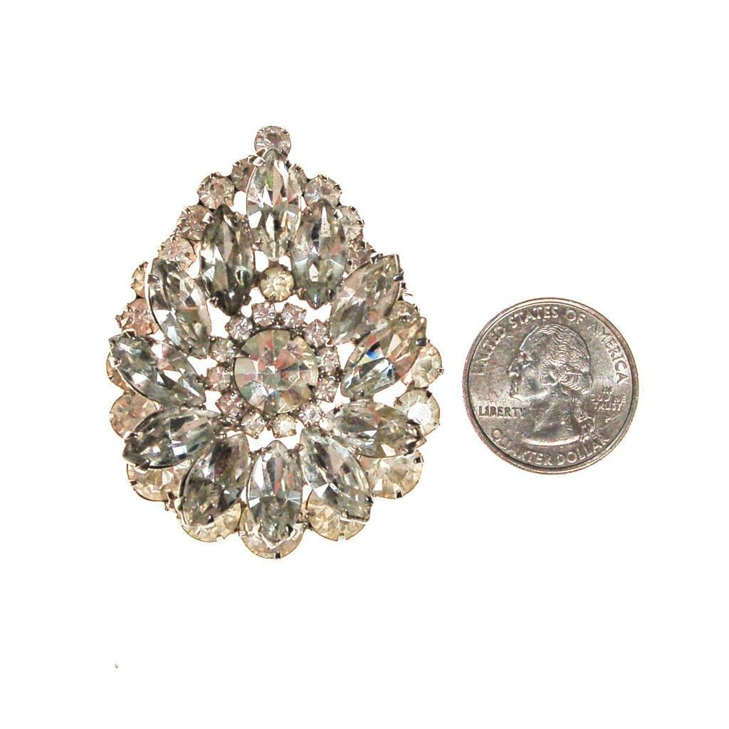 Art Deco Diamante Rhinestone Brooch, Necklace Pendant by Unsigned Beauty - Vintage Meet Modern Vintage Jewelry - Chicago, Illinois - #oldhollywoodglamour #vintagemeetmodern #designervintage #jewelrybox #antiquejewelry #vintagejewelry