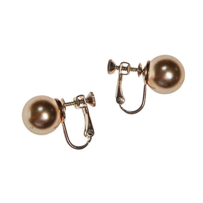 Champagne Pearl Earrings by 1980s - Vintage Meet Modern Vintage Jewelry - Chicago, Illinois - #oldhollywoodglamour #vintagemeetmodern #designervintage #jewelrybox #antiquejewelry #vintagejewelry