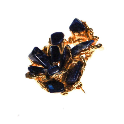 Brutalist Lapis Pendant, brooch, Gold Tone Setting by Brutalist Modern - Vintage Meet Modern Vintage Jewelry - Chicago, Illinois - #oldhollywoodglamour #vintagemeetmodern #designervintage #jewelrybox #antiquejewelry #vintagejewelry