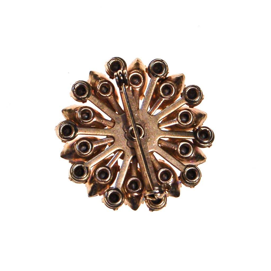 Round Aurora Borealis Rhinestone Brooch, Pin by Aurora Borealis - Vintage Meet Modern Vintage Jewelry - Chicago, Illinois - #oldhollywoodglamour #vintagemeetmodern #designervintage #jewelrybox #antiquejewelry #vintagejewelry