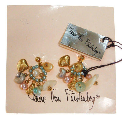 Diane Von Furstenberg Seashell Charm Earrings by Diane von Furstenberg - Vintage Meet Modern Vintage Jewelry - Chicago, Illinois - #oldhollywoodglamour #vintagemeetmodern #designervintage #jewelrybox #antiquejewelry #vintagejewelry