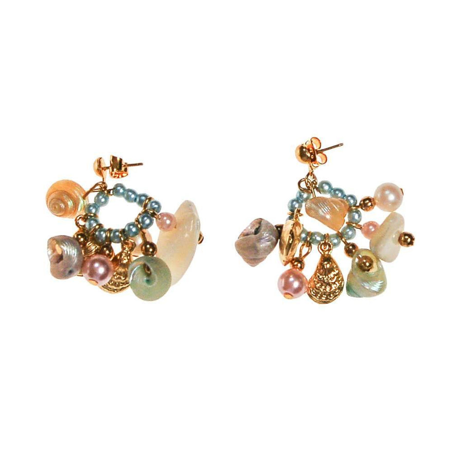 Diane Von Furstenberg Seashell Charm Earrings by Diane von Furstenberg - Vintage Meet Modern Vintage Jewelry - Chicago, Illinois - #oldhollywoodglamour #vintagemeetmodern #designervintage #jewelrybox #antiquejewelry #vintagejewelry
