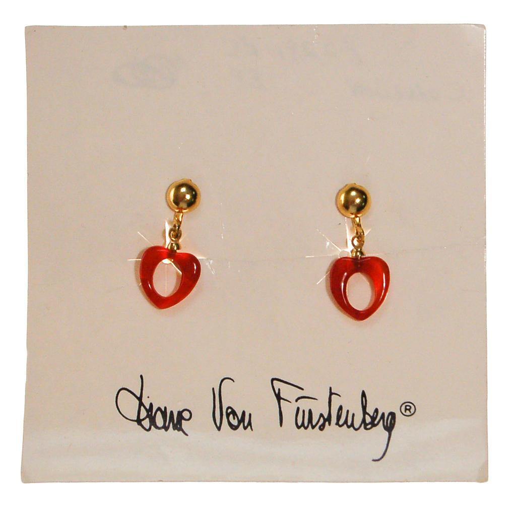 Diane von Furstenberg Carnelian Heart Earrings by Diane von Furstenberg - Vintage Meet Modern Vintage Jewelry - Chicago, Illinois - #oldhollywoodglamour #vintagemeetmodern #designervintage #jewelrybox #antiquejewelry #vintagejewelry