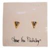 Diane von Furstenberg Gold and Silver Triangle Earring by Diane von Furstenberg - Vintage Meet Modern Vintage Jewelry - Chicago, Illinois - #oldhollywoodglamour #vintagemeetmodern #designervintage #jewelrybox #antiquejewelry #vintagejewelry
