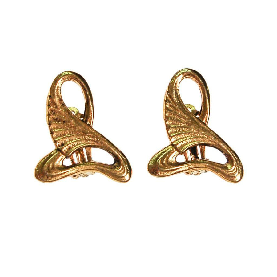 Diane von Furstenberg Egyptian Revival Gold Earrings by Diane von Furstenberg - Vintage Meet Modern Vintage Jewelry - Chicago, Illinois - #oldhollywoodglamour #vintagemeetmodern #designervintage #jewelrybox #antiquejewelry #vintagejewelry