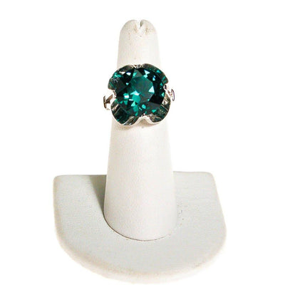 Emerald Green Crystal Statement Ring set in Sterling Silver by Sterling Silver - Vintage Meet Modern Vintage Jewelry - Chicago, Illinois - #oldhollywoodglamour #vintagemeetmodern #designervintage #jewelrybox #antiquejewelry #vintagejewelry