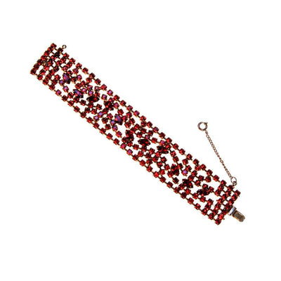 Red Rhinestone Bracelet by 1960s - Vintage Meet Modern Vintage Jewelry - Chicago, Illinois - #oldhollywoodglamour #vintagemeetmodern #designervintage #jewelrybox #antiquejewelry #vintagejewelry