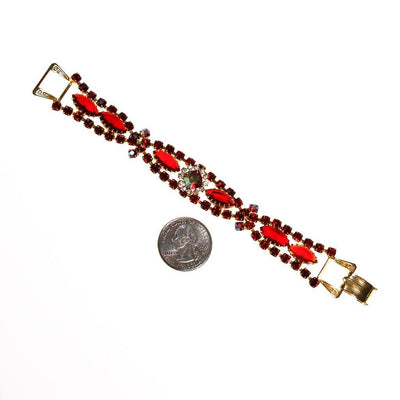 Vintage Red Rhinestone Bracelet by 1960s - Vintage Meet Modern Vintage Jewelry - Chicago, Illinois - #oldhollywoodglamour #vintagemeetmodern #designervintage #jewelrybox #antiquejewelry #vintagejewelry