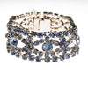 Art Deco Light Blue Rhinestone Bracelet, Silver Tone Setting by Art Deco - Vintage Meet Modern Vintage Jewelry - Chicago, Illinois - #oldhollywoodglamour #vintagemeetmodern #designervintage #jewelrybox #antiquejewelry #vintagejewelry