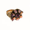 Opal Glass and Amethyst Rhinestone Statement Ring by 1960s - Vintage Meet Modern Vintage Jewelry - Chicago, Illinois - #oldhollywoodglamour #vintagemeetmodern #designervintage #jewelrybox #antiquejewelry #vintagejewelry