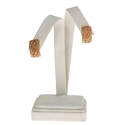 Diamonique Filigree Stud Earrings, Sterling Silver, 18kt Gold, Pierced Earrings by Diamonique - Vintage Meet Modern Vintage Jewelry - Chicago, Illinois - #oldhollywoodglamour #vintagemeetmodern #designervintage #jewelrybox #antiquejewelry #vintagejewelry