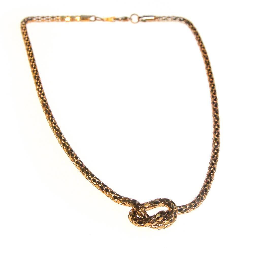 1970s Gold and Silver Mesh Chain Necklace by 1970s - Vintage Meet Modern Vintage Jewelry - Chicago, Illinois - #oldhollywoodglamour #vintagemeetmodern #designervintage #jewelrybox #antiquejewelry #vintagejewelry