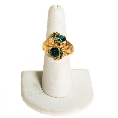 1960s Emerald Green Rhinestone Statement Ring by 1960s - Vintage Meet Modern Vintage Jewelry - Chicago, Illinois - #oldhollywoodglamour #vintagemeetmodern #designervintage #jewelrybox #antiquejewelry #vintagejewelry