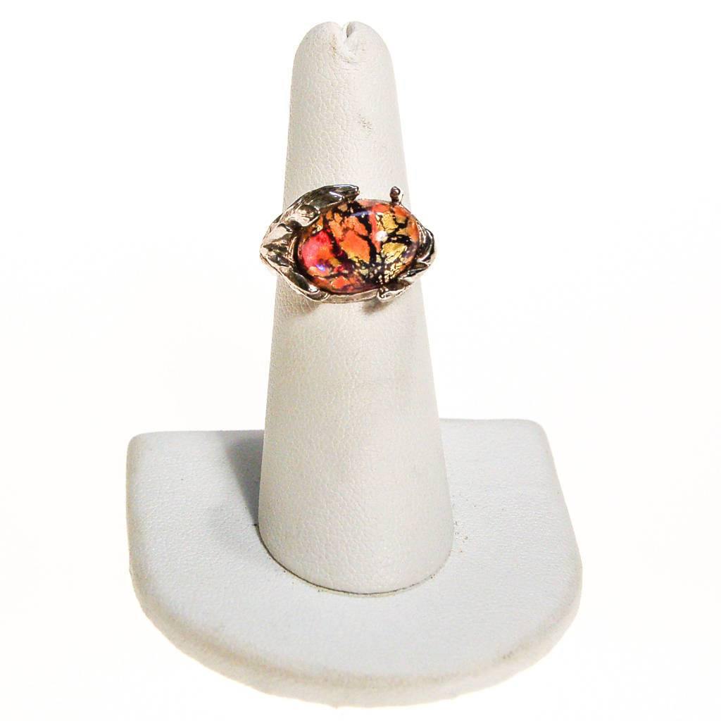 Dragons Breath Fire Opal Statement Ring by 1960s - Vintage Meet Modern Vintage Jewelry - Chicago, Illinois - #oldhollywoodglamour #vintagemeetmodern #designervintage #jewelrybox #antiquejewelry #vintagejewelry