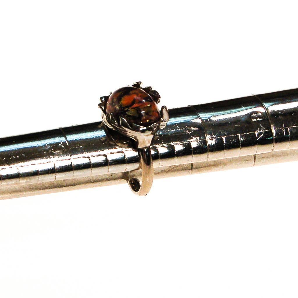 Dragons Breath Fire Opal Statement Ring by 1960s - Vintage Meet Modern Vintage Jewelry - Chicago, Illinois - #oldhollywoodglamour #vintagemeetmodern #designervintage #jewelrybox #antiquejewelry #vintagejewelry