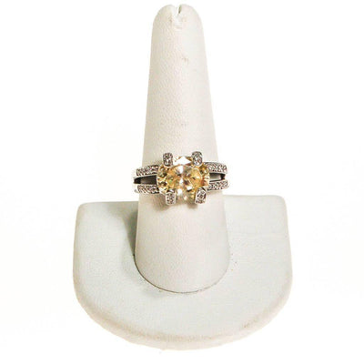 Yellow Diamond Diamonique Cubic Zirconia Engagement Ring by Diamonique - Vintage Meet Modern Vintage Jewelry - Chicago, Illinois - #oldhollywoodglamour #vintagemeetmodern #designervintage #jewelrybox #antiquejewelry #vintagejewelry