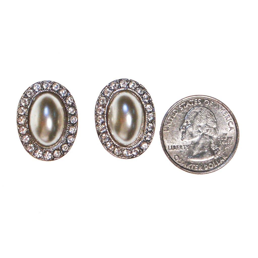 KJL Faux Pearl and Rhinestone Earrings by Kenneth Jay Lane - Vintage Meet Modern Vintage Jewelry - Chicago, Illinois - #oldhollywoodglamour #vintagemeetmodern #designervintage #jewelrybox #antiquejewelry #vintagejewelry