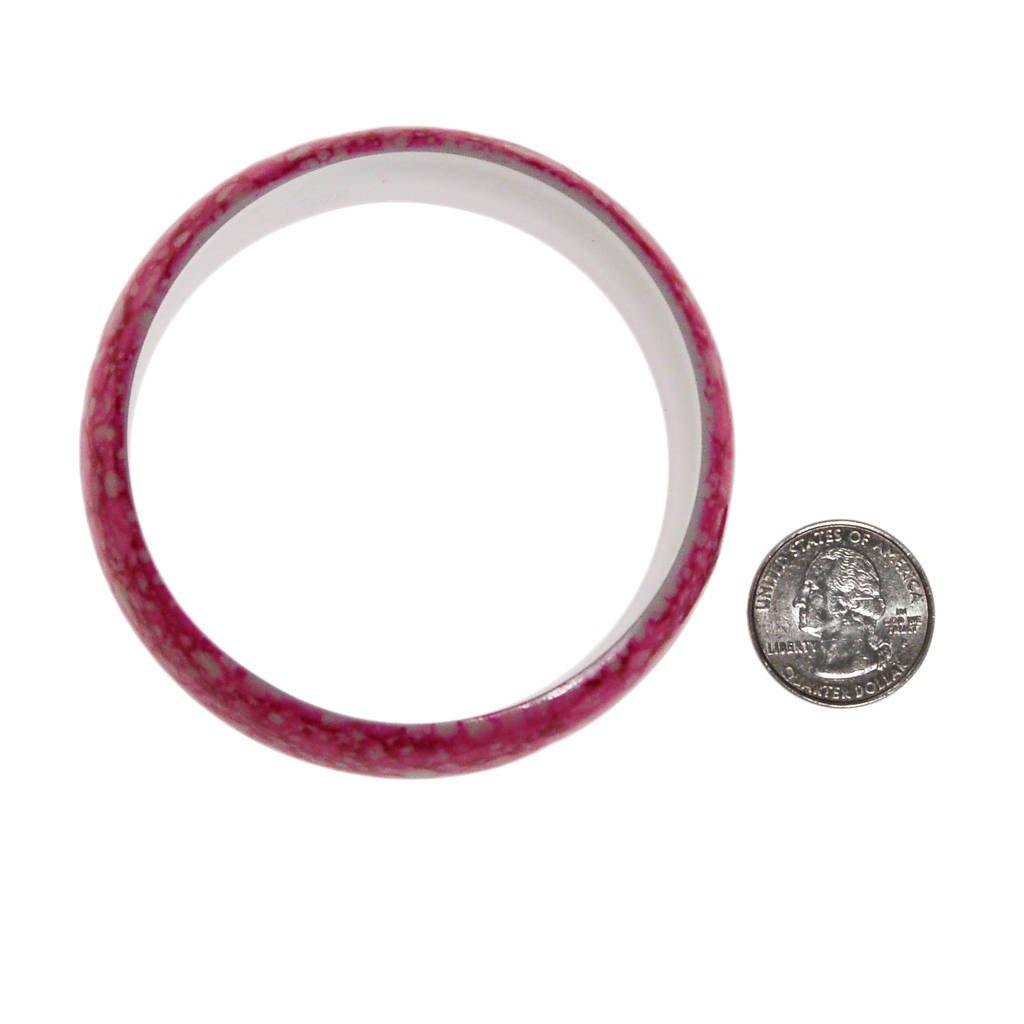 Pink and White Speckled Wide Bangle Bracelet by 1980s - Vintage Meet Modern Vintage Jewelry - Chicago, Illinois - #oldhollywoodglamour #vintagemeetmodern #designervintage #jewelrybox #antiquejewelry #vintagejewelry