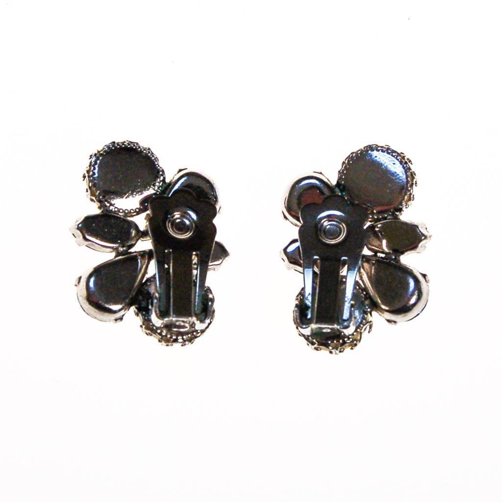 Pearl and Blue Rhinestone Earrings by 1960s - Vintage Meet Modern Vintage Jewelry - Chicago, Illinois - #oldhollywoodglamour #vintagemeetmodern #designervintage #jewelrybox #antiquejewelry #vintagejewelry