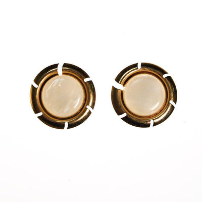 Sarah Coventry Pearl and Gold Disc Earrings by Sarah Coventry - Vintage Meet Modern Vintage Jewelry - Chicago, Illinois - #oldhollywoodglamour #vintagemeetmodern #designervintage #jewelrybox #antiquejewelry #vintagejewelry