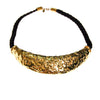 Cadoro Gold and Black Silk Cord Statement Necklace by Cadoro - Vintage Meet Modern Vintage Jewelry - Chicago, Illinois - #oldhollywoodglamour #vintagemeetmodern #designervintage #jewelrybox #antiquejewelry #vintagejewelry