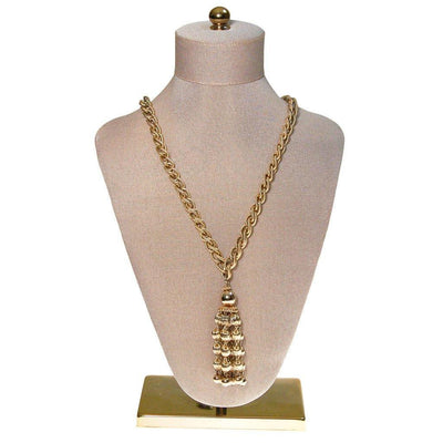 Monet Gold Beaded Tassel Necklace by Monet - Vintage Meet Modern Vintage Jewelry - Chicago, Illinois - #oldhollywoodglamour #vintagemeetmodern #designervintage #jewelrybox #antiquejewelry #vintagejewelry