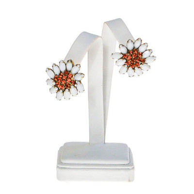 Weiss Rhinestone Daisy Earrings by Weiss - Vintage Meet Modern Vintage Jewelry - Chicago, Illinois - #oldhollywoodglamour #vintagemeetmodern #designervintage #jewelrybox #antiquejewelry #vintagejewelry