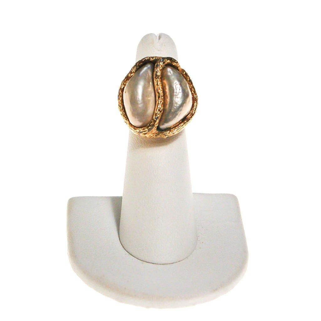 Vendome Swirled Pearl Statement Ring by Vendome - Vintage Meet Modern Vintage Jewelry - Chicago, Illinois - #oldhollywoodglamour #vintagemeetmodern #designervintage #jewelrybox #antiquejewelry #vintagejewelry