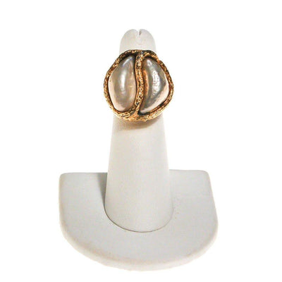 Vendome Swirled Pearl Statement Ring by Vendome - Vintage Meet Modern Vintage Jewelry - Chicago, Illinois - #oldhollywoodglamour #vintagemeetmodern #designervintage #jewelrybox #antiquejewelry #vintagejewelry