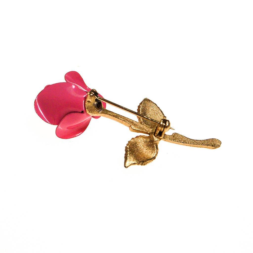 Pink Rose Brooch by 1960s - Vintage Meet Modern Vintage Jewelry - Chicago, Illinois - #oldhollywoodglamour #vintagemeetmodern #designervintage #jewelrybox #antiquejewelry #vintagejewelry