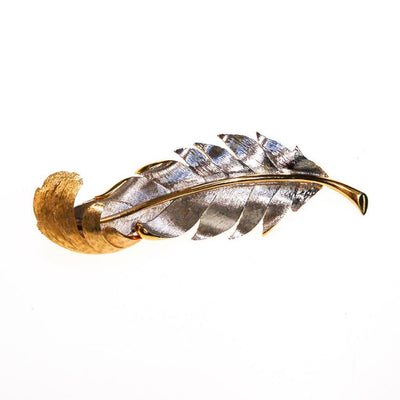 Marvella Silver and Gold Tone Leaf Brooch by Marvella - Vintage Meet Modern Vintage Jewelry - Chicago, Illinois - #oldhollywoodglamour #vintagemeetmodern #designervintage #jewelrybox #antiquejewelry #vintagejewelry