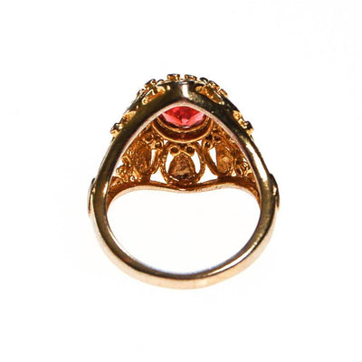 Vintage Victorian Revival Pink Crystal Ring by 1980s - Vintage Meet Modern Vintage Jewelry - Chicago, Illinois - #oldhollywoodglamour #vintagemeetmodern #designervintage #jewelrybox #antiquejewelry #vintagejewelry