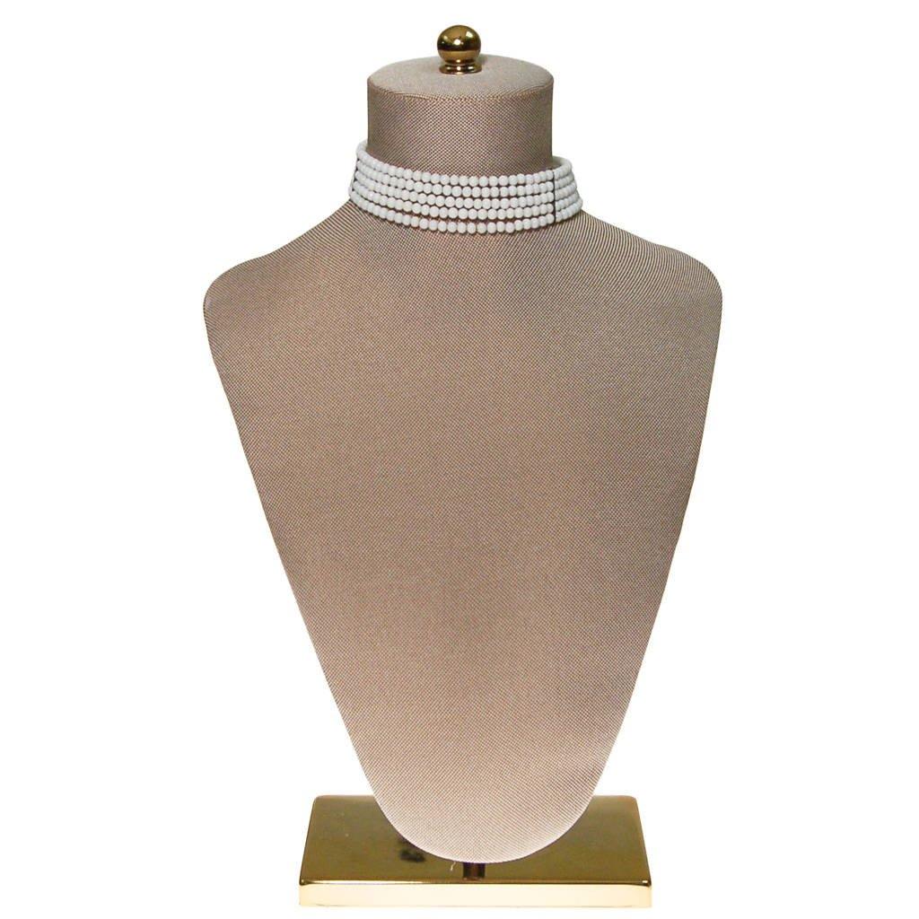 White Milk Glass Choker Necklace