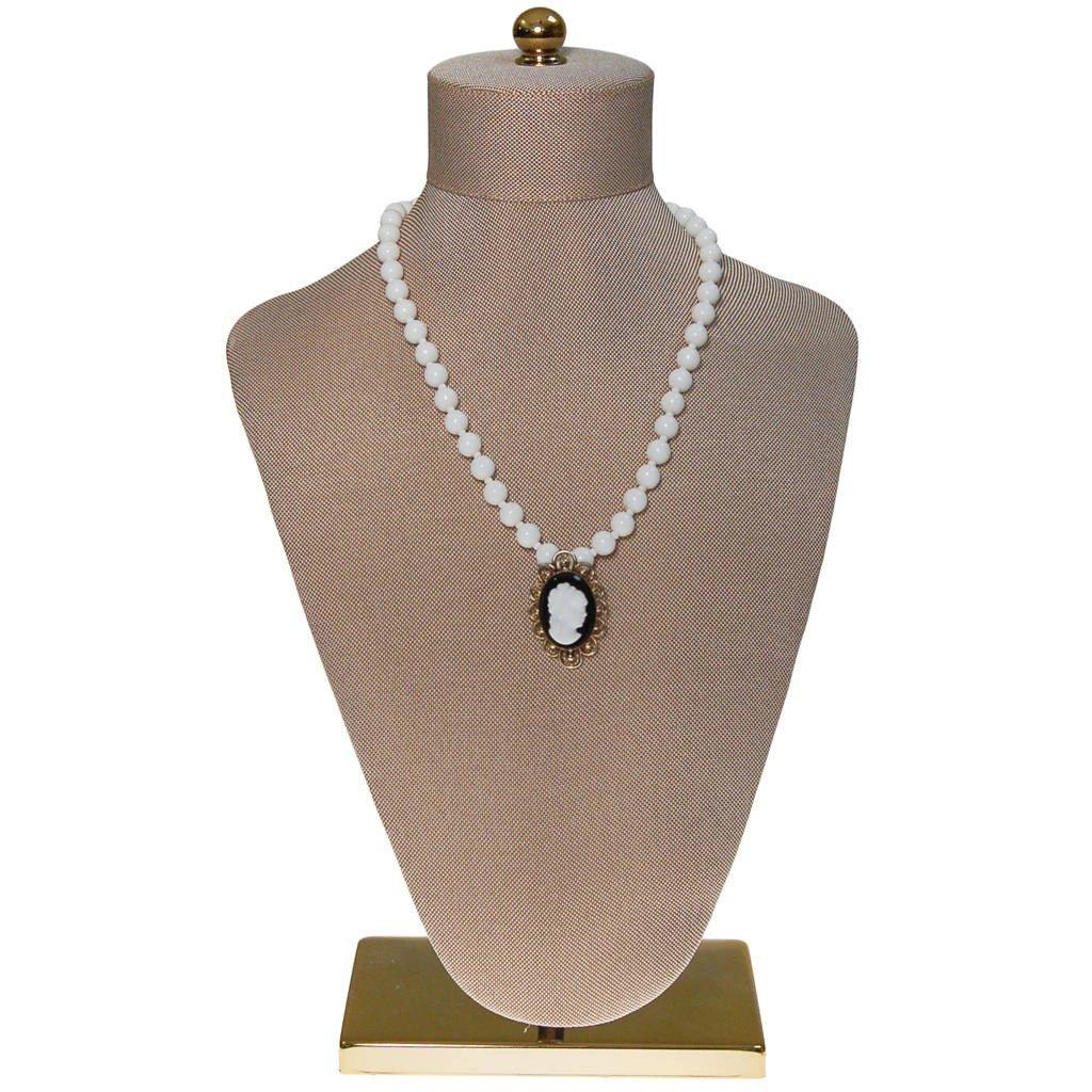 Miriam Haskell Milk Glass Beaded Necklace by Miriam Haskell - Vintage Meet Modern Vintage Jewelry - Chicago, Illinois - #oldhollywoodglamour #vintagemeetmodern #designervintage #jewelrybox #antiquejewelry #vintagejewelry